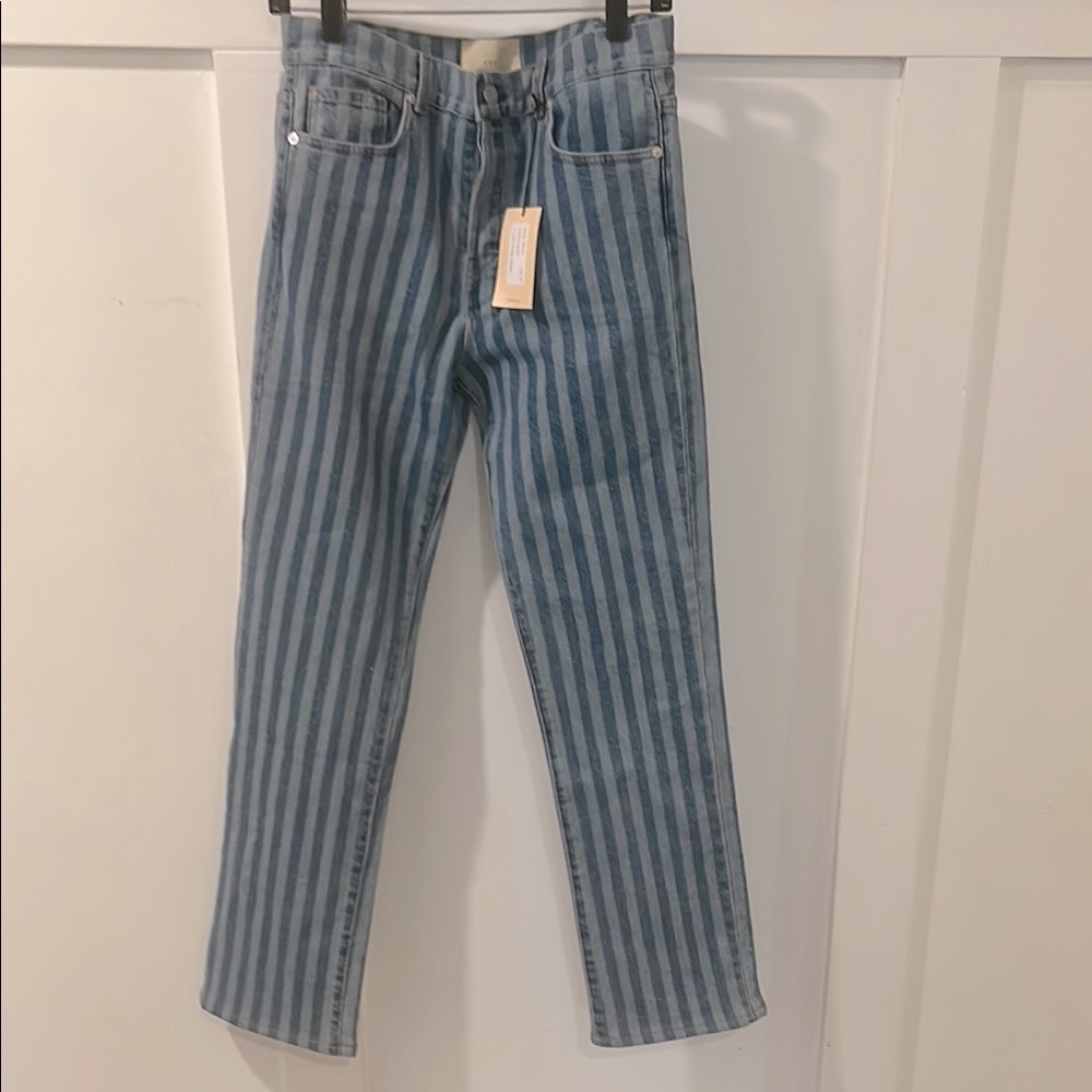 CQY Striped Blue Low Rise Skinny Size 26